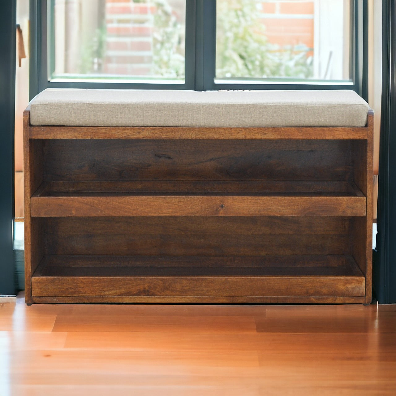 Mud Linen Shoe Bench
