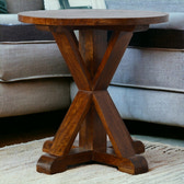 Chestnut Tristle Round Table Chest of Drawers