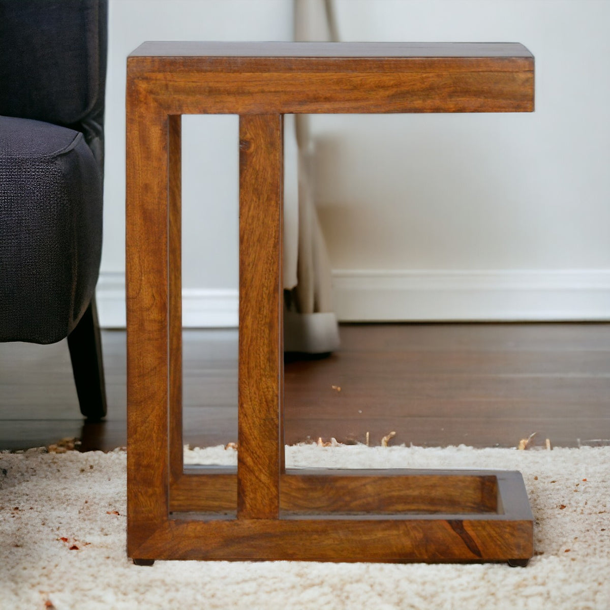 Chestnut Finish One-sided End Table Chest of Drawers