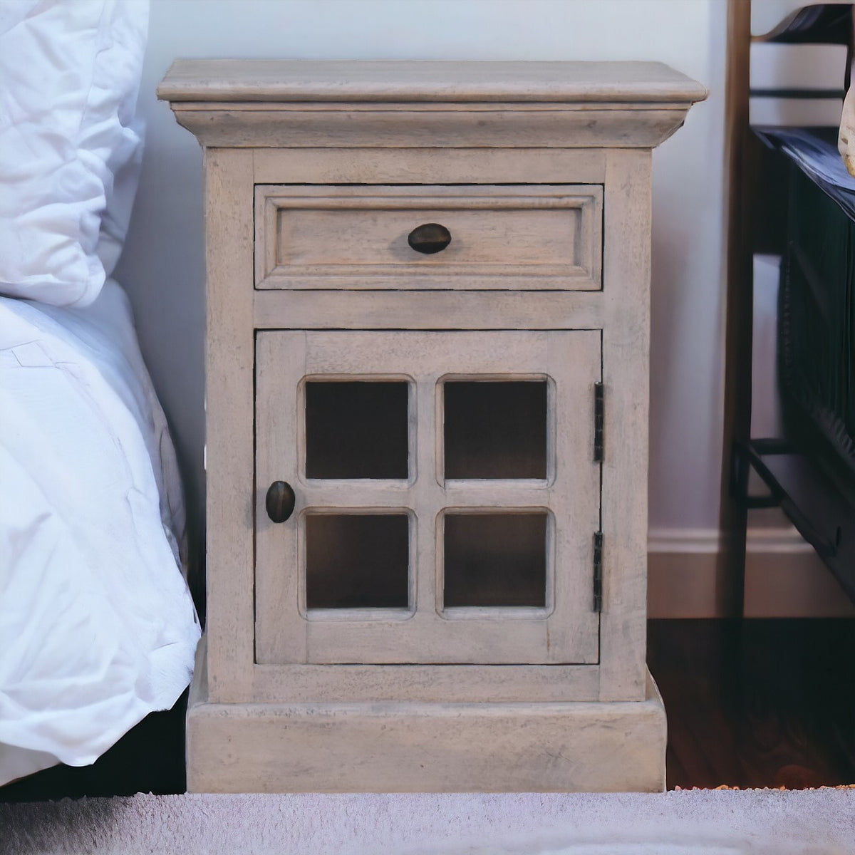Glazed Stone Bedside Table