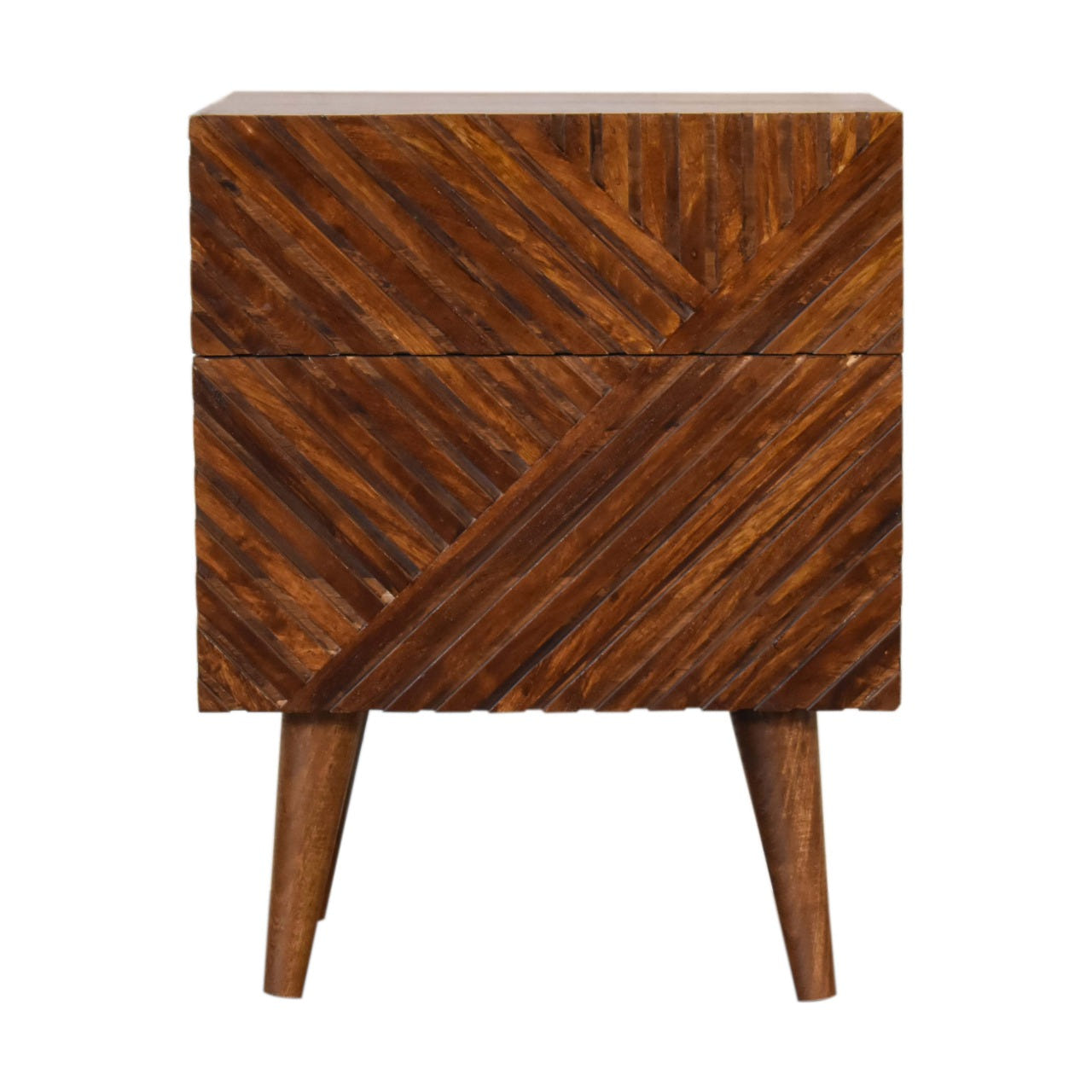 Lille 2-Drawer Chestnut Bedside Table | Oak Solid Mango Wood
