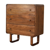 U Curved Chestnut Chest of Drawers