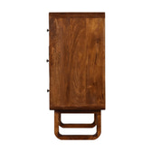 U Curved Chestnut Chest of Drawers