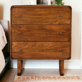 U Curved Chestnut Chest of Drawers