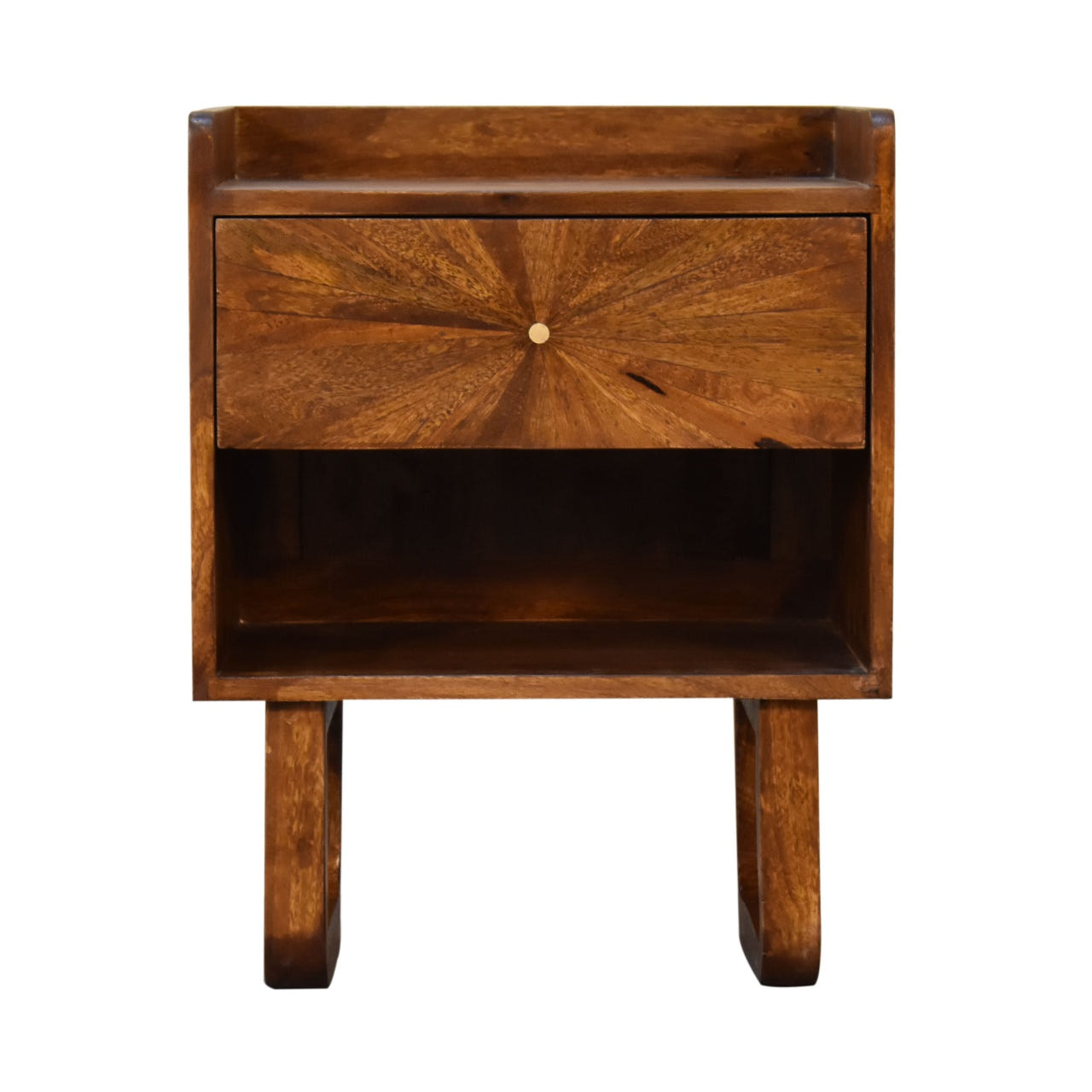 U-Chestnut Sunrise Open Bedside Table | Open Shelf Default Title