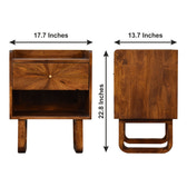 U-Chestnut Sunrise Open Bedside Table | Open Shelf