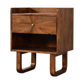 U-Chestnut Sunrise Open Bedside Table | Open Shelf
