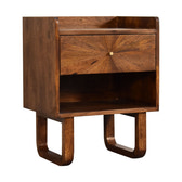 U-Chestnut Sunrise Open Bedside Table | Open Shelf