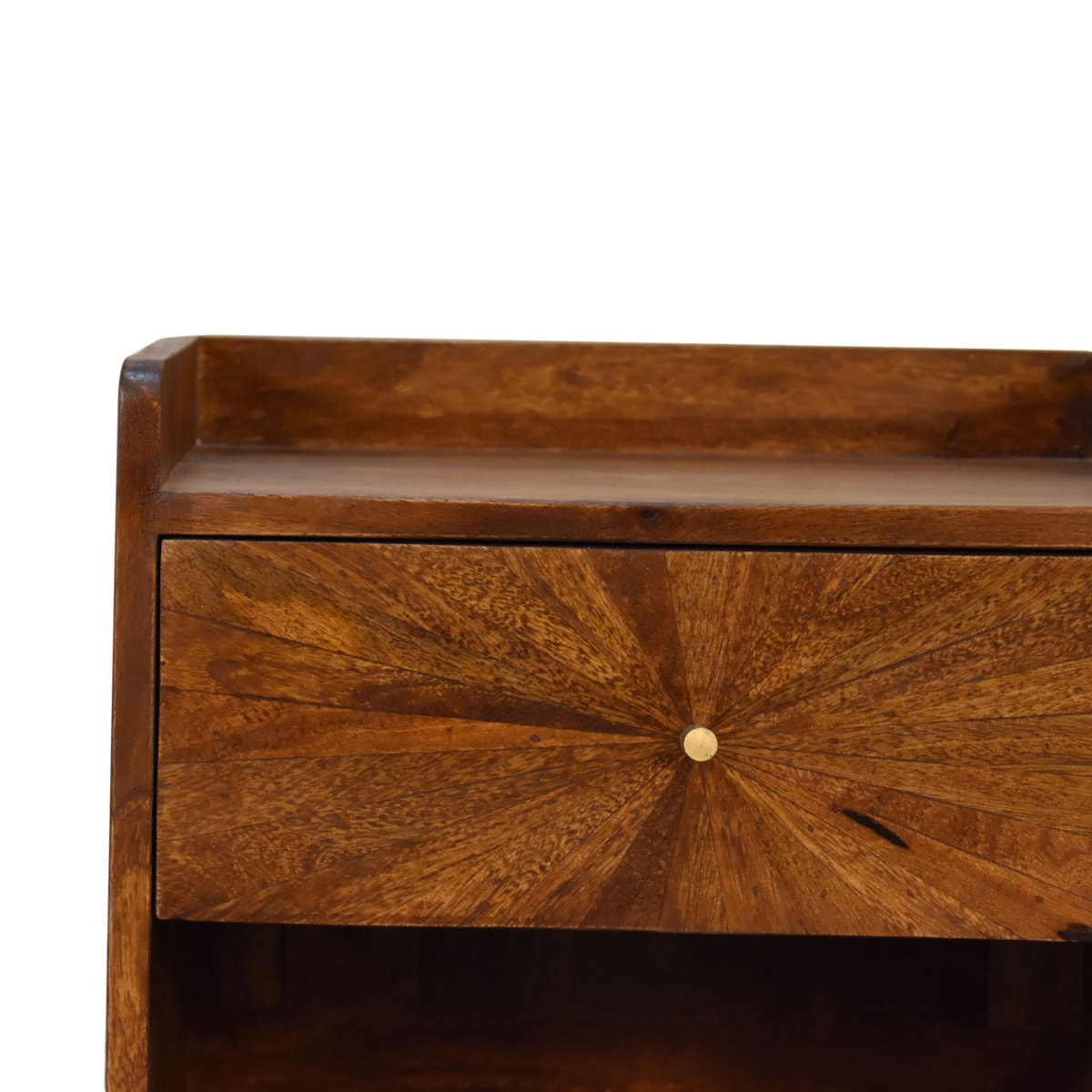 U-Chestnut Sunrise Open Bedside Table | Open Shelf