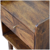 U-Chestnut Sunrise Open Bedside Table | Open Shelf
