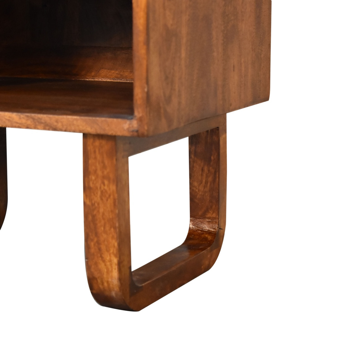 U-Chestnut Sunrise Open Bedside Table | Open Shelf