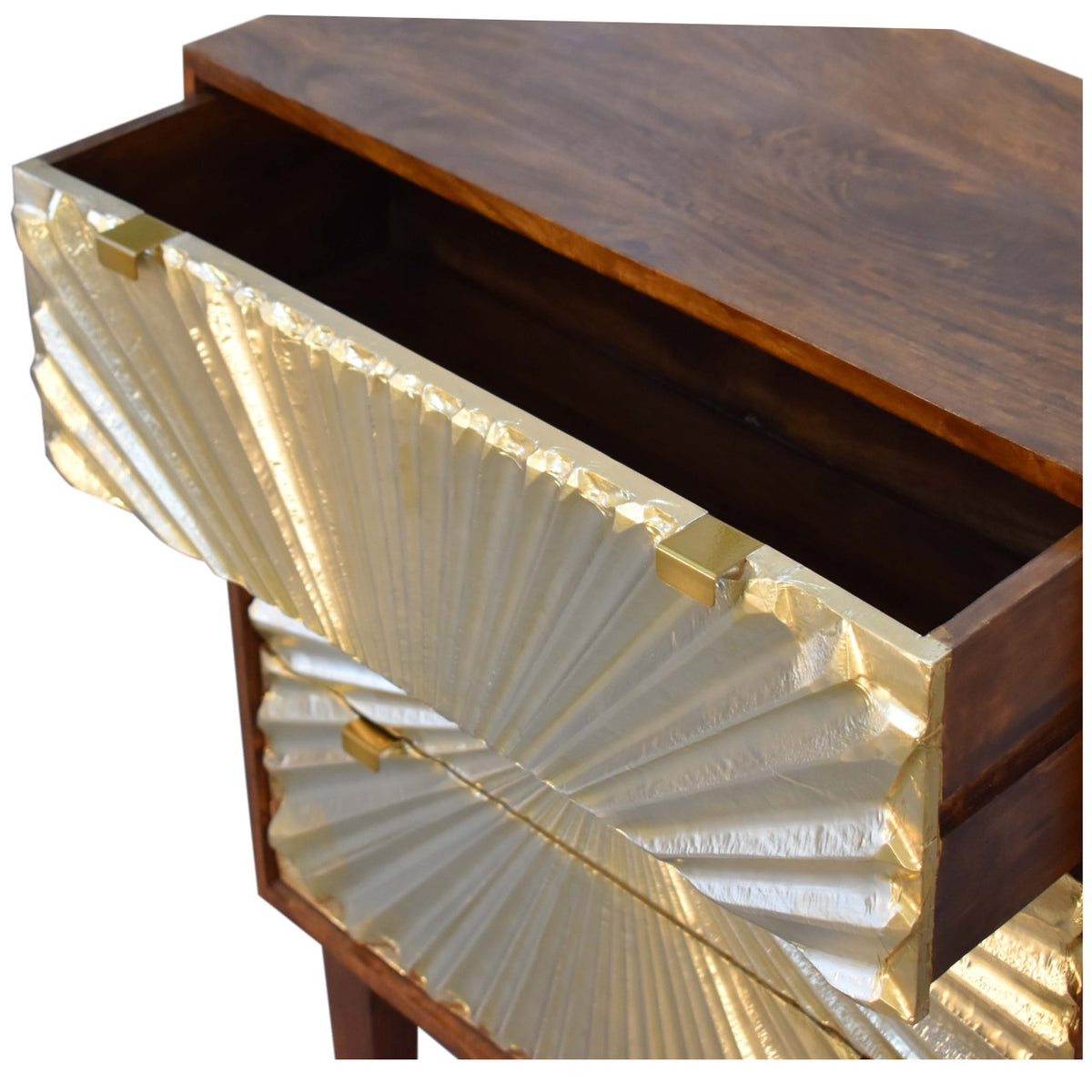 Manila Gold Tapered Chest of Drawers | Chestnut Mango Wood