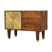 Manila Gold Tapered Sideboard Chest of Drawers | Chestnut Mango Wood