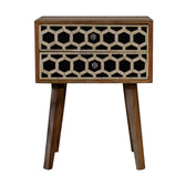 Bone Inlay Scandi Bedside Table