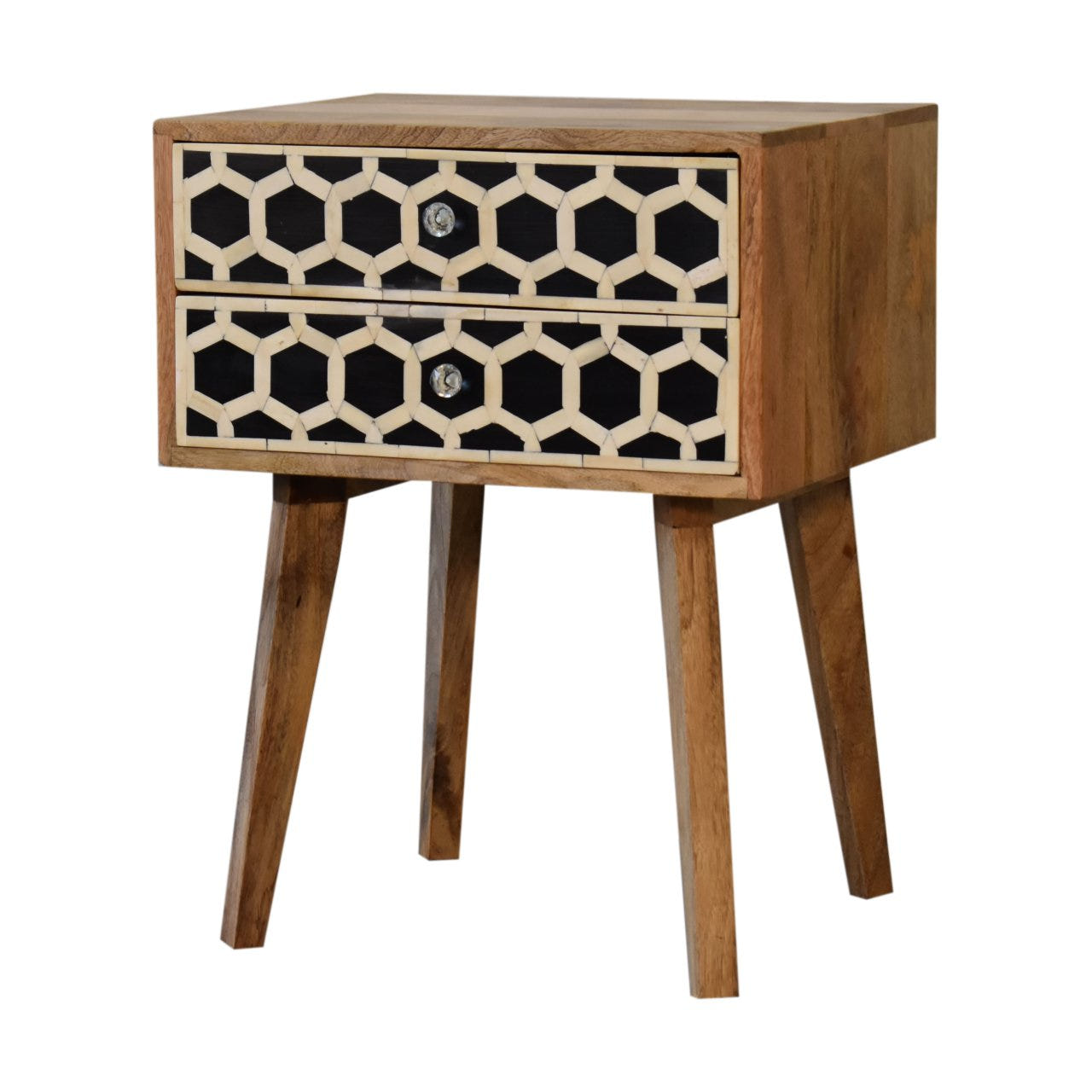 Bone Inlay Scandi Bedside Table