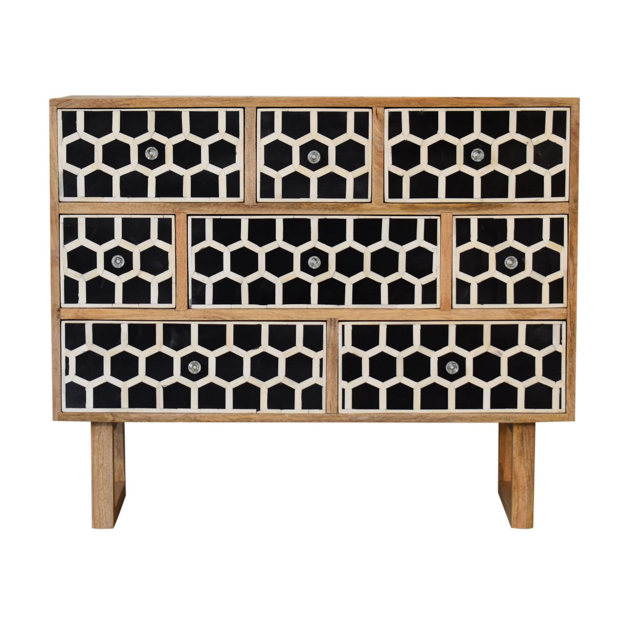 U-Shape Bone Inlay Chest of Drawers