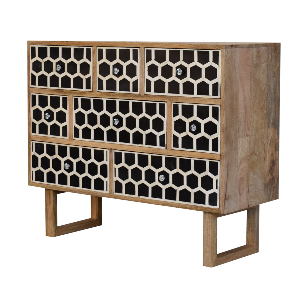 U-Shape Bone Inlay Chest of Drawers