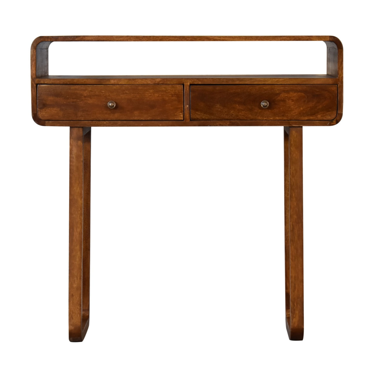 U-Curved Chestnut Chest of Drawers