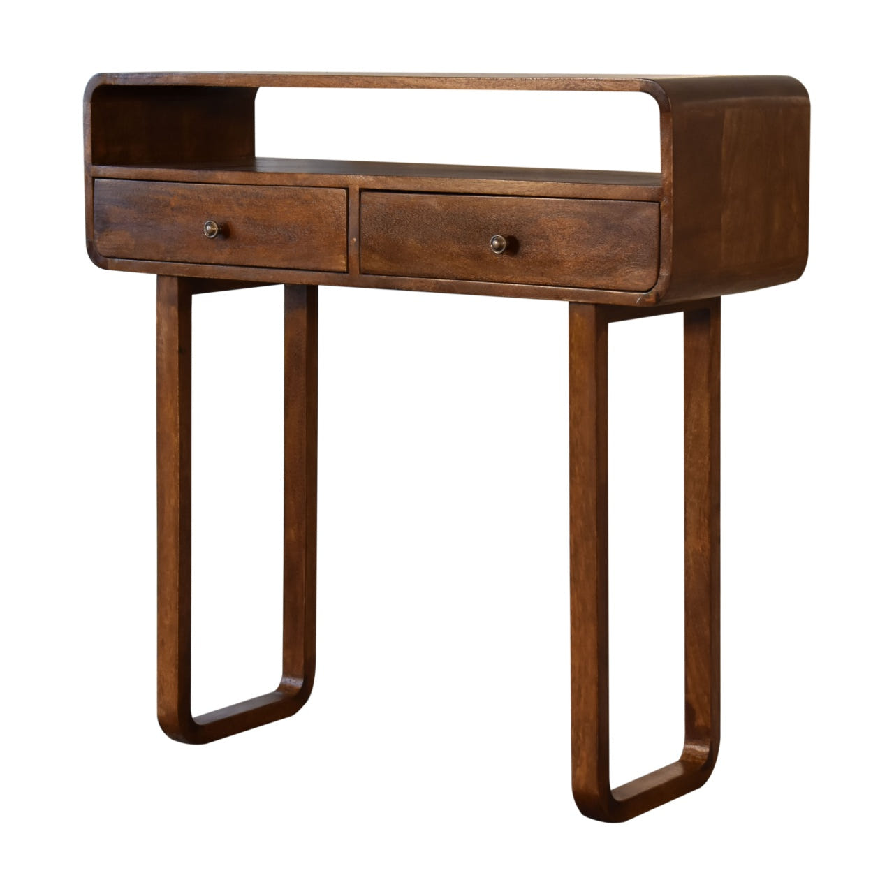U-Curved Chestnut Chest of Drawers