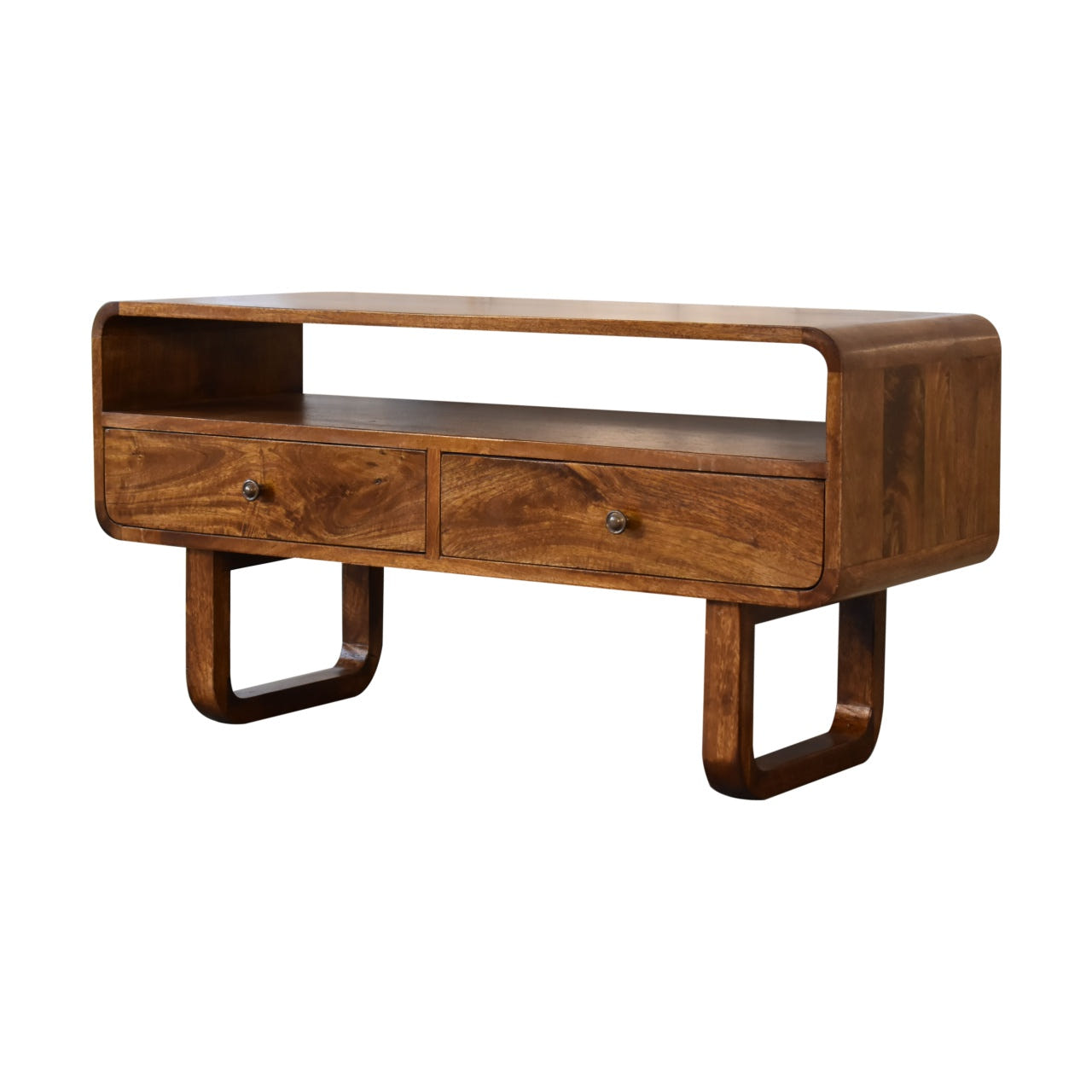 U-Shape Curve Chestnut Chest of Drawers