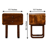 U-Curved Chestnut Bedside Table