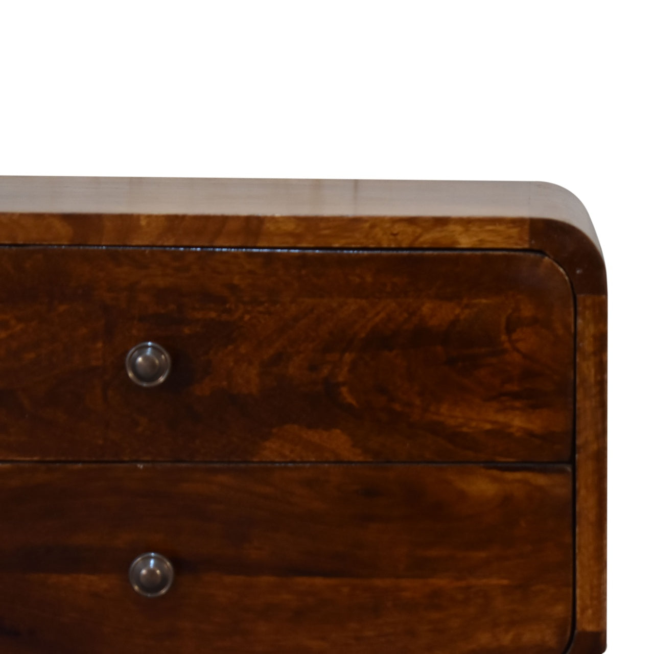 U-Curved Chestnut Bedside Table