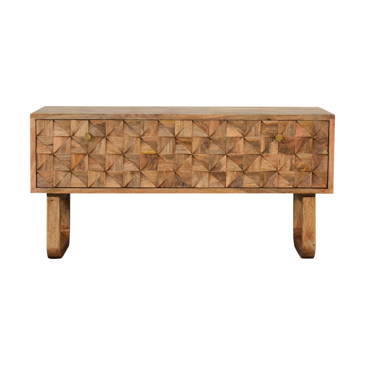 'U' Oak-ish Pineapple Bench | Hand-Carved
