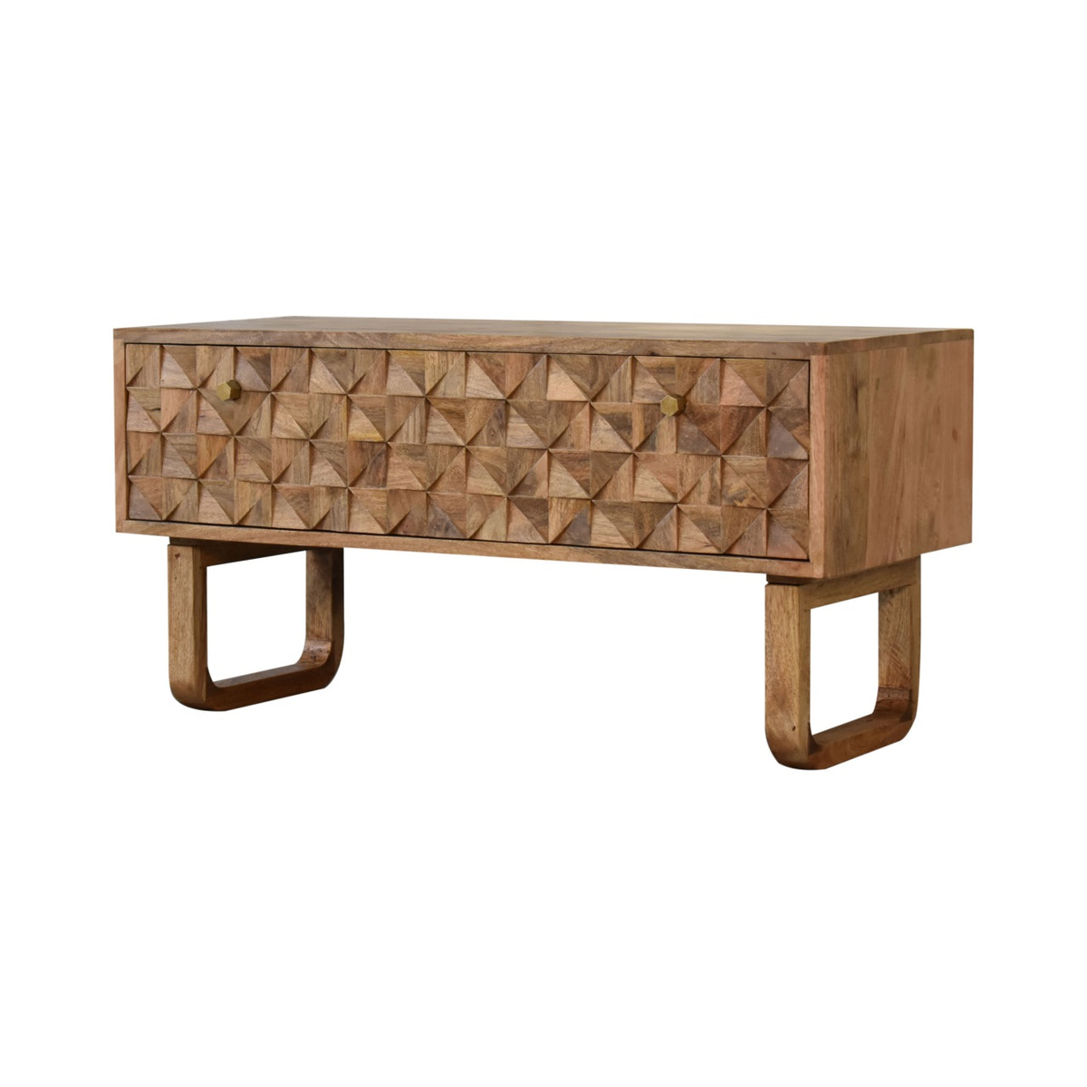 'U' Oak-ish Pineapple Bench | Hand-Carved