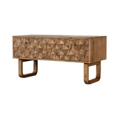 'U' Oak-ish Pineapple Bench | Hand-Carved