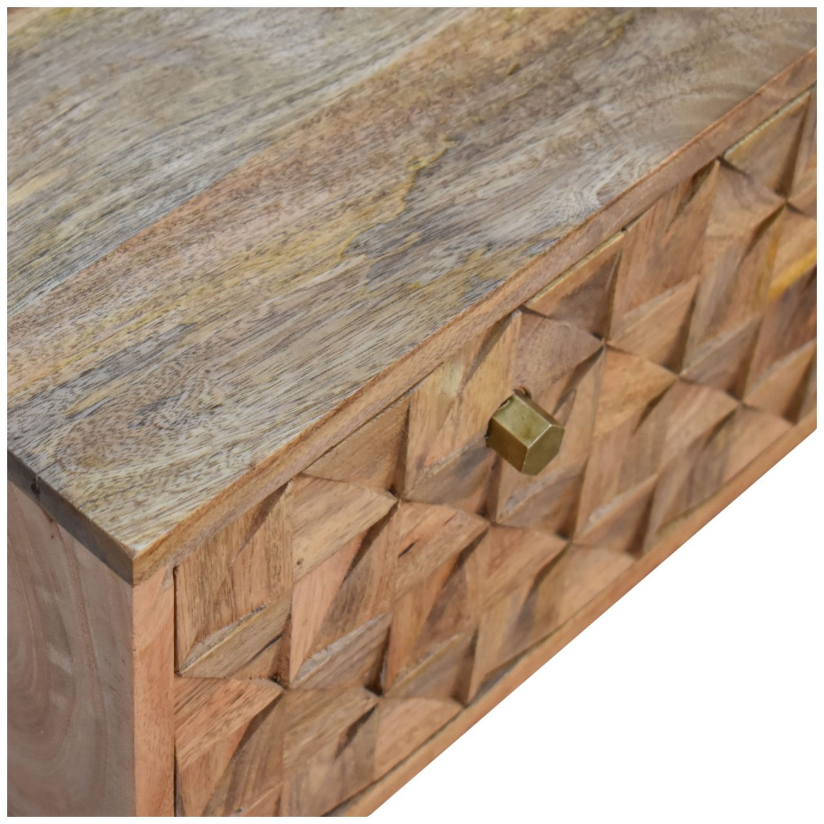 'U' Oak-ish Pineapple Bench | Hand-Carved