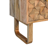 'U' Oak-ish Pineapple Bench | Hand-Carved