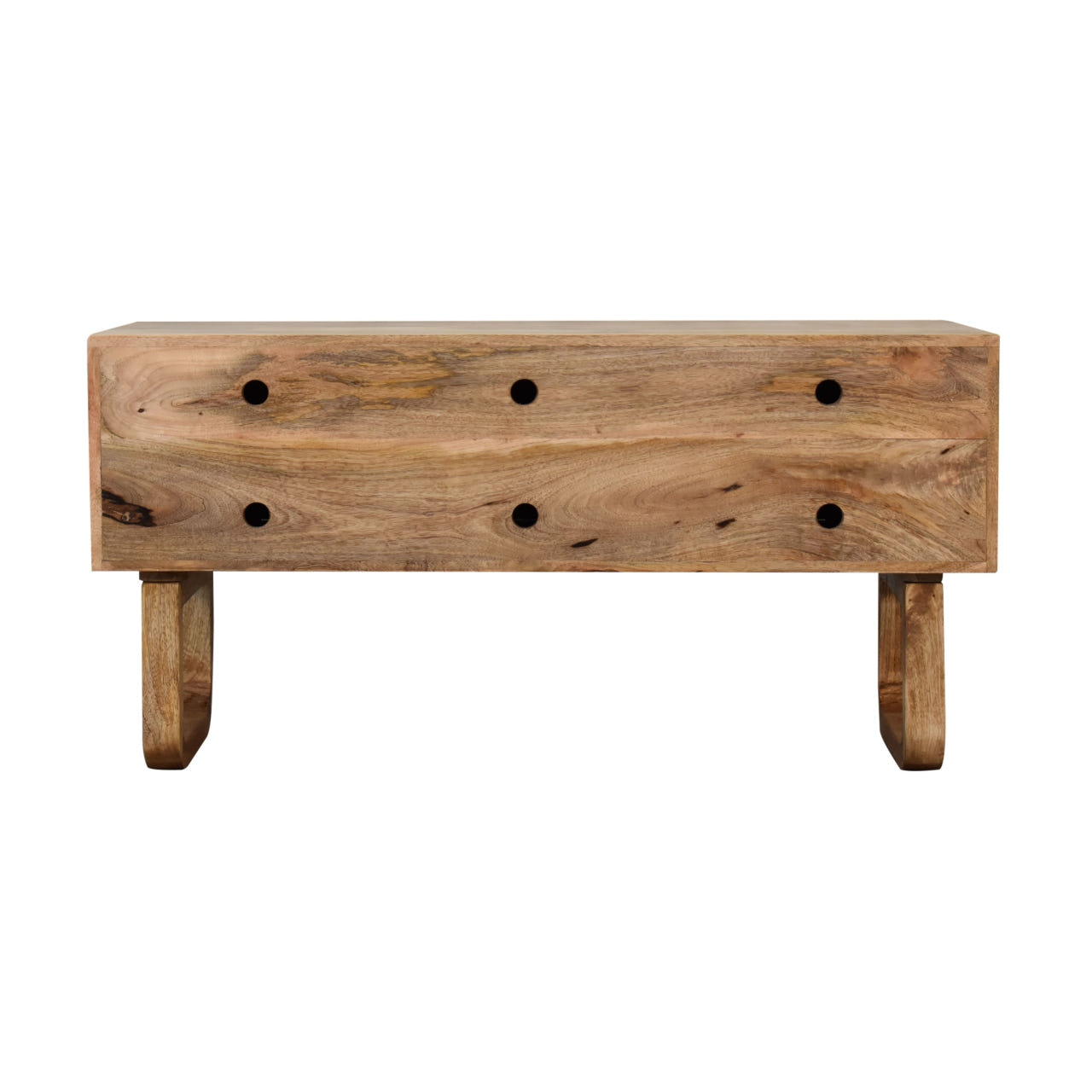 'U' Oak-ish Pineapple Bench | Hand-Carved