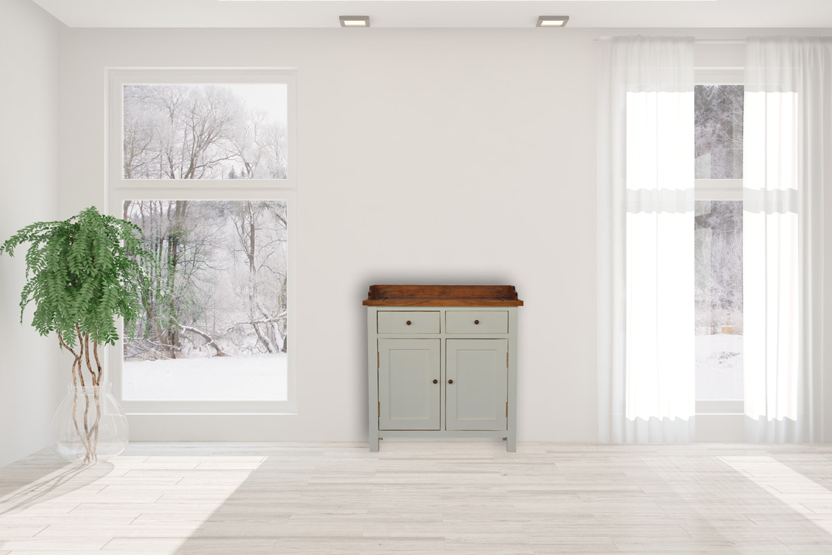 Country Two Tone Kitchen Cabinet
