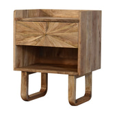 U-Shape Sunrise Open Slot Bedside Table