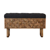 'U' Black Tweed Diamond Bench | Oak-Ish