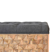 'U' Black Tweed Diamond Bench | Oak-Ish