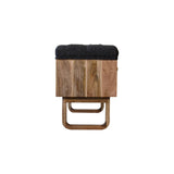 'U' Black Tweed Diamond Bench | Oak-Ish