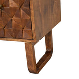 'U' Chestnut Diamond Bench | Linen