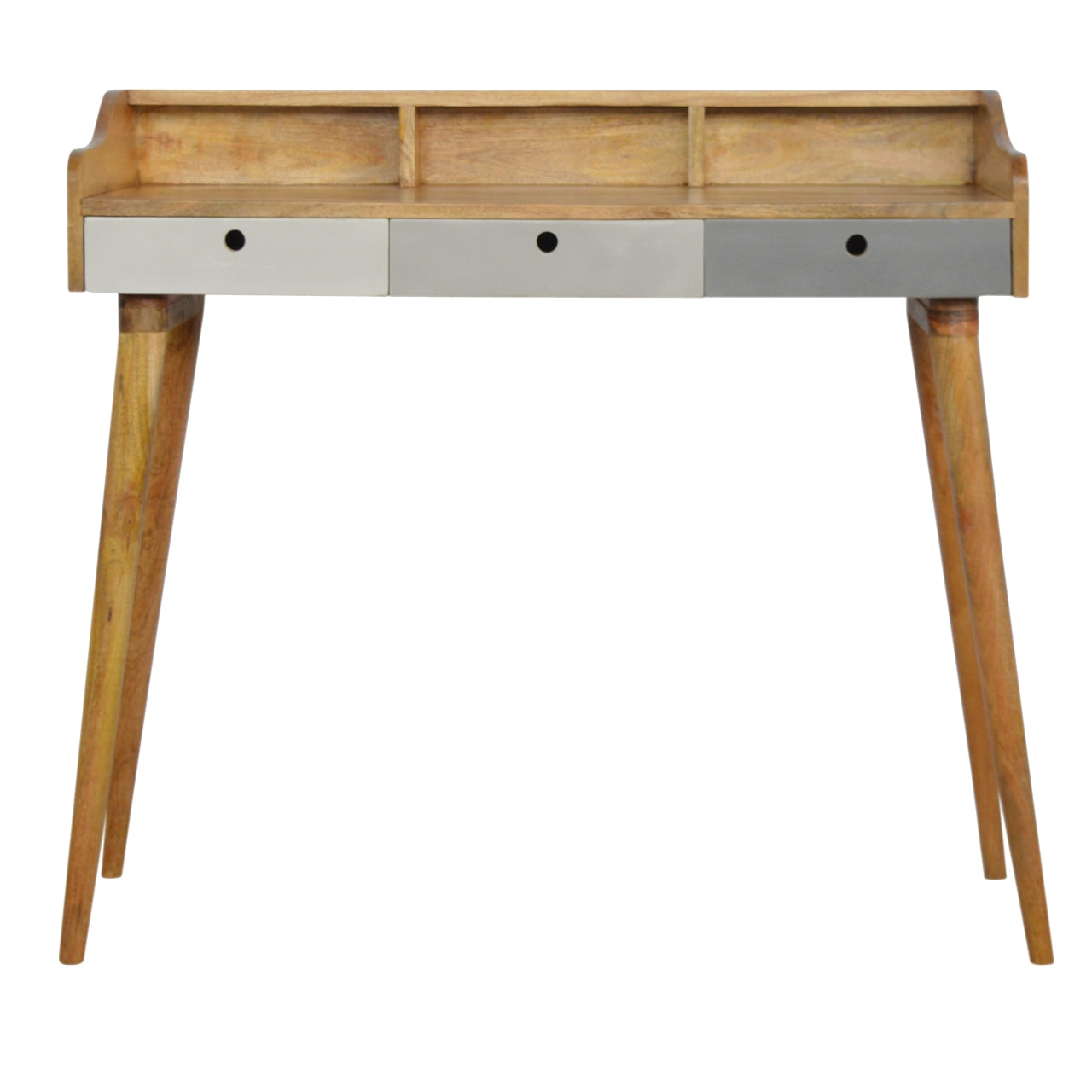 Grey Gallery Writing Desk | Oak Solid Mango Wood