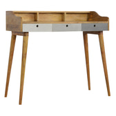 Grey Gallery Writing Desk | Oak Solid Mango Wood