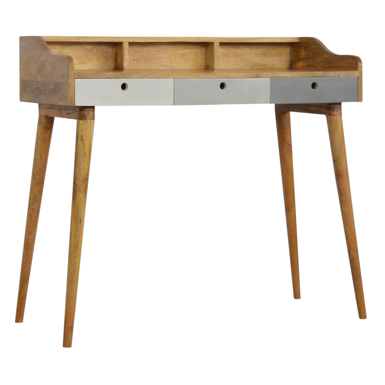 Grey Gallery Writing Desk | Oak Solid Mango Wood