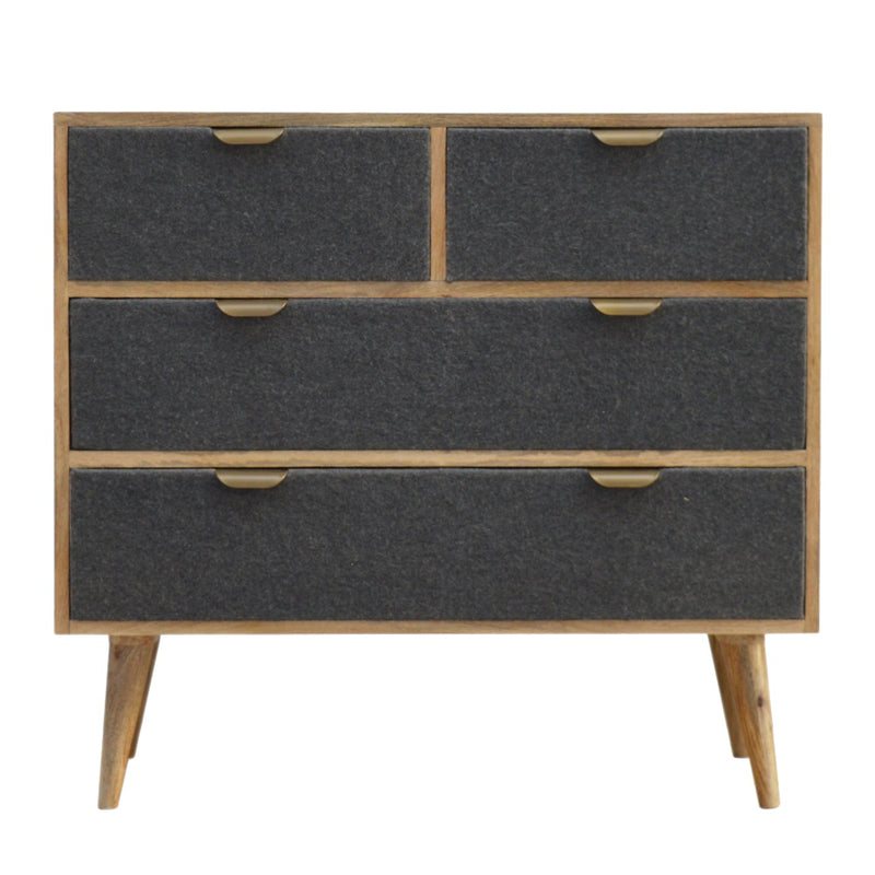 Grey Tweed Chest of Drawers