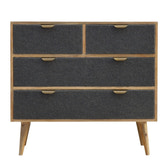 Grey Tweed Chest of Drawers