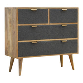 Grey Tweed Chest of Drawers