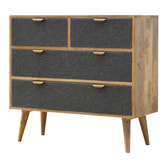 Grey Tweed Chest of Drawers