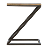 Side Table with Iron Base Accent Piece | Iron & Mango Wood