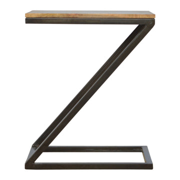 Side Table with Iron Base Accent Piece | Iron & Mango Wood