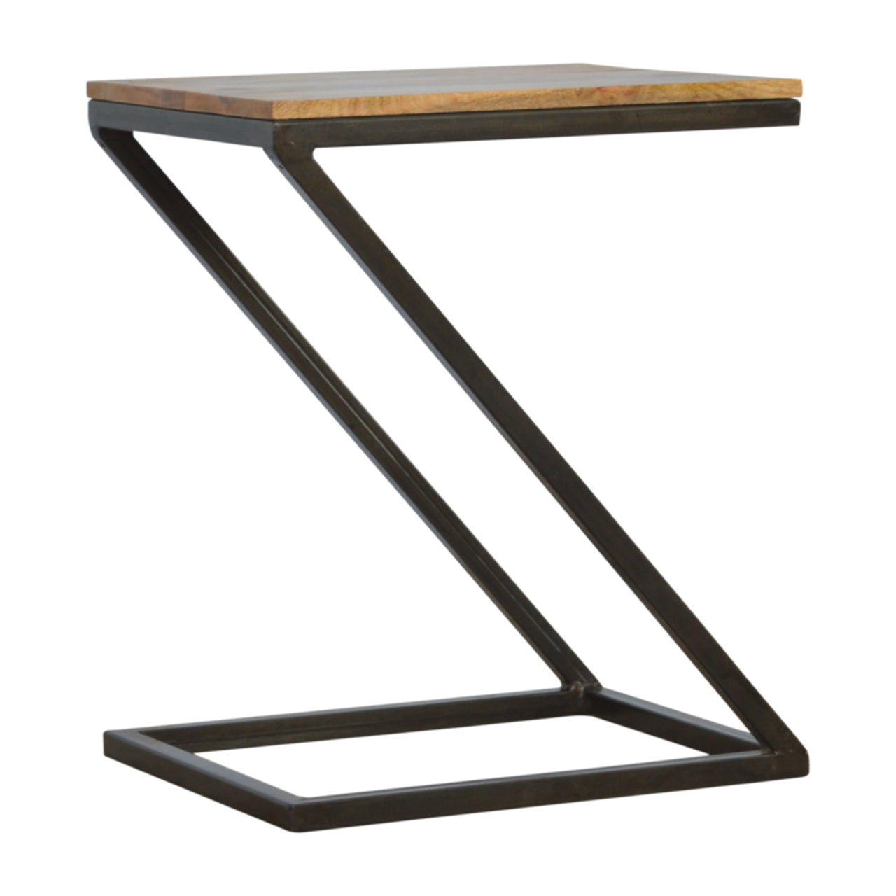 Side Table with Iron Base Accent Piece | Iron & Mango Wood