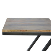 Side Table with Iron Base Accent Piece | Iron & Mango Wood