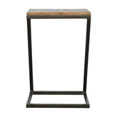 Side Table with Iron Base Accent Piece | Iron & Mango Wood